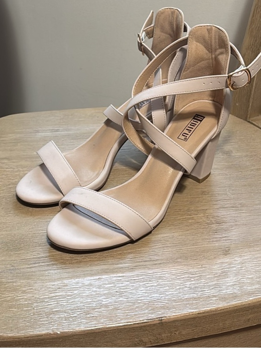 IDIFU Women's IN3 Grace Strappy Block Heels Sandals Open Toe Chunky Dress (A-6)